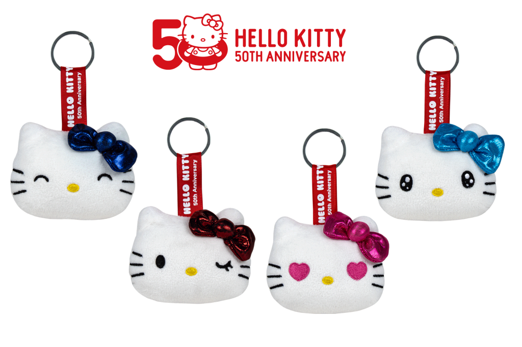 HELLO KITTY - Assortiment de 24 Porte-Clés Peluches - 4 modèles - 7cm