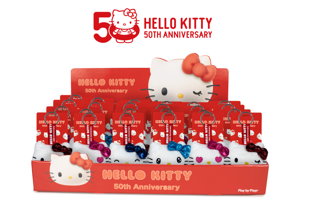 HELLO KITTY - Assortiment de 24 Porte-Clés Peluches - 4 modèles - 7cm