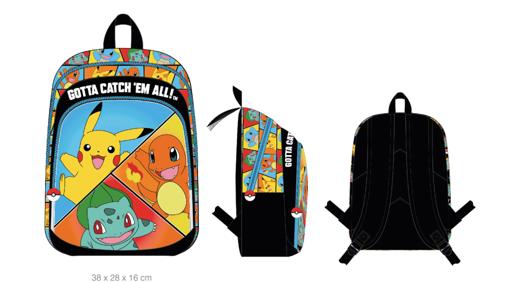 POKEMON - Starter - Sac à Dos 2 Compartiments '38x28x16cm'