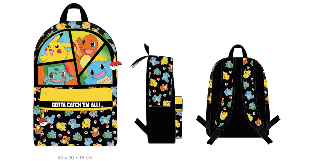 POKEMON - Starter - Sac à Dos 2 Compartiments '42x30x18cm'