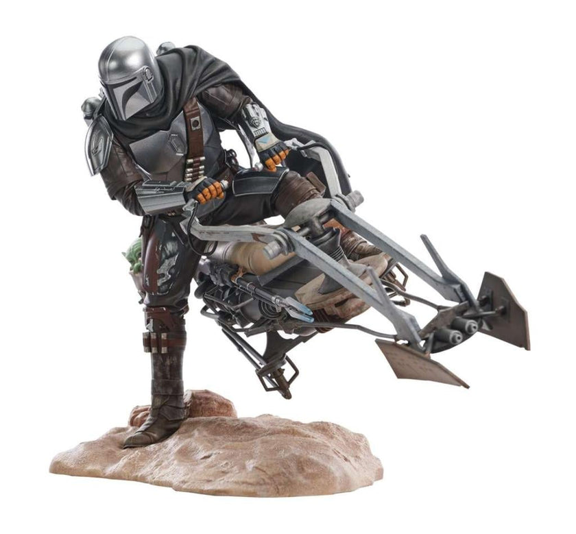 THE MANDALORIAN - Din Djarin avec Speeder - Statuette Prem. Coll. 25cm