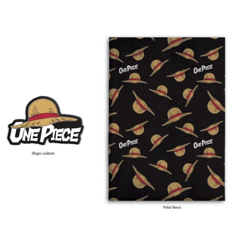 ONE PIECE - Chapeau de paille - Couverture Corail 100x140cm + Coussin