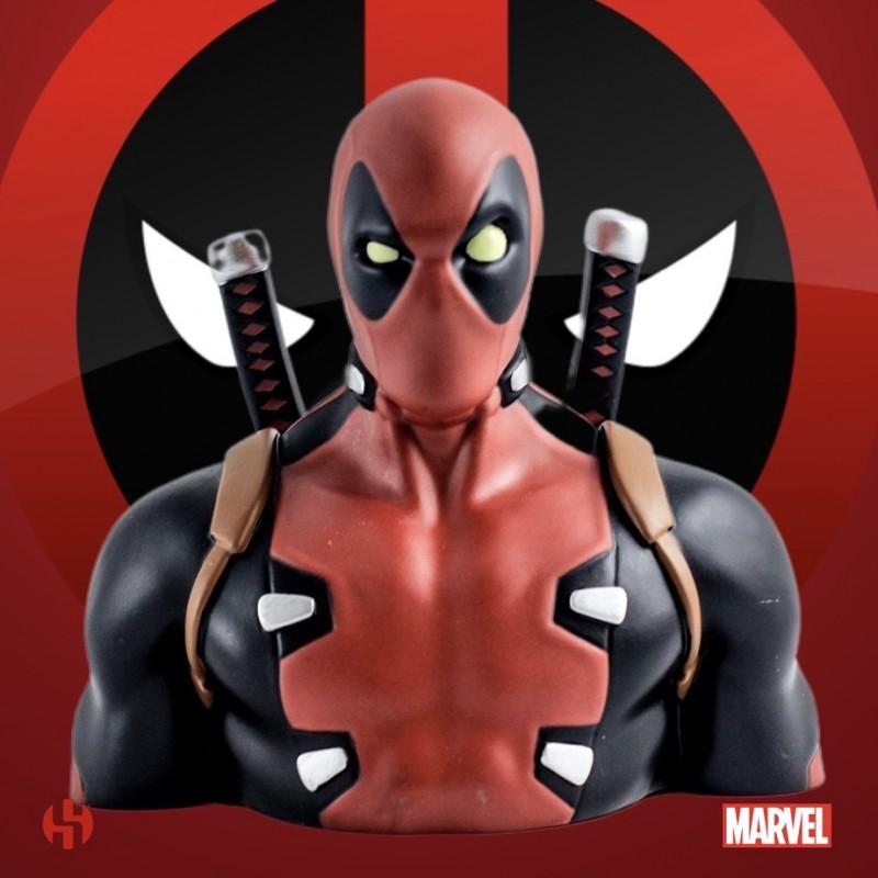 MARVEL - Tirelire Boite Blister - Deadpool Bust 20 cm