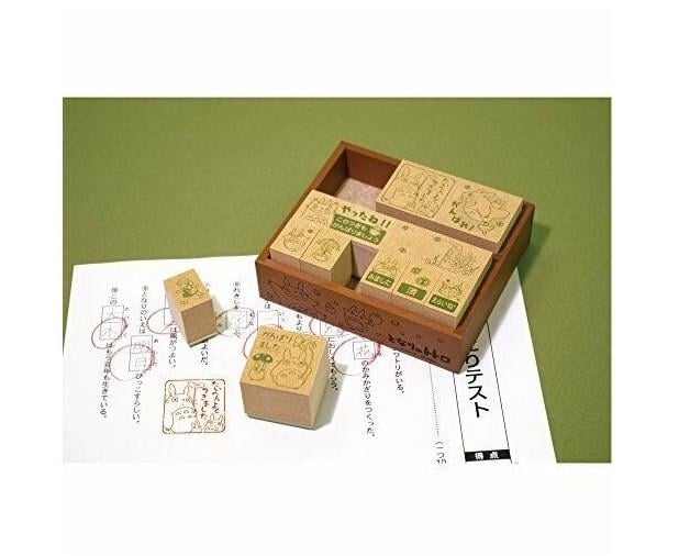 MON VOISIN TOTORO - Totoro & Chatbus - Tampons en bois 8.6x10.1x2.6cm