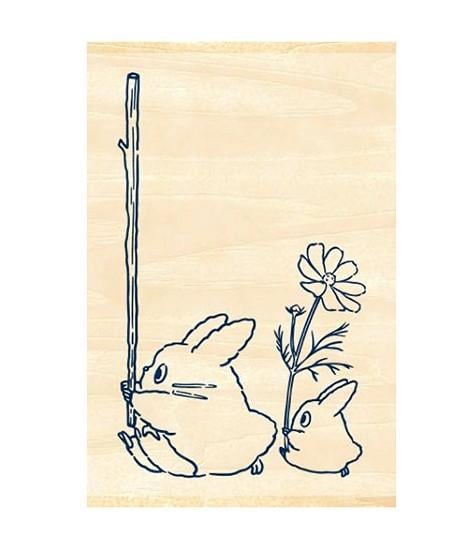 MON VOISIN TOTORO - Totoro Bleu & blanc - Tampon en bois 2.x3x4.5cm