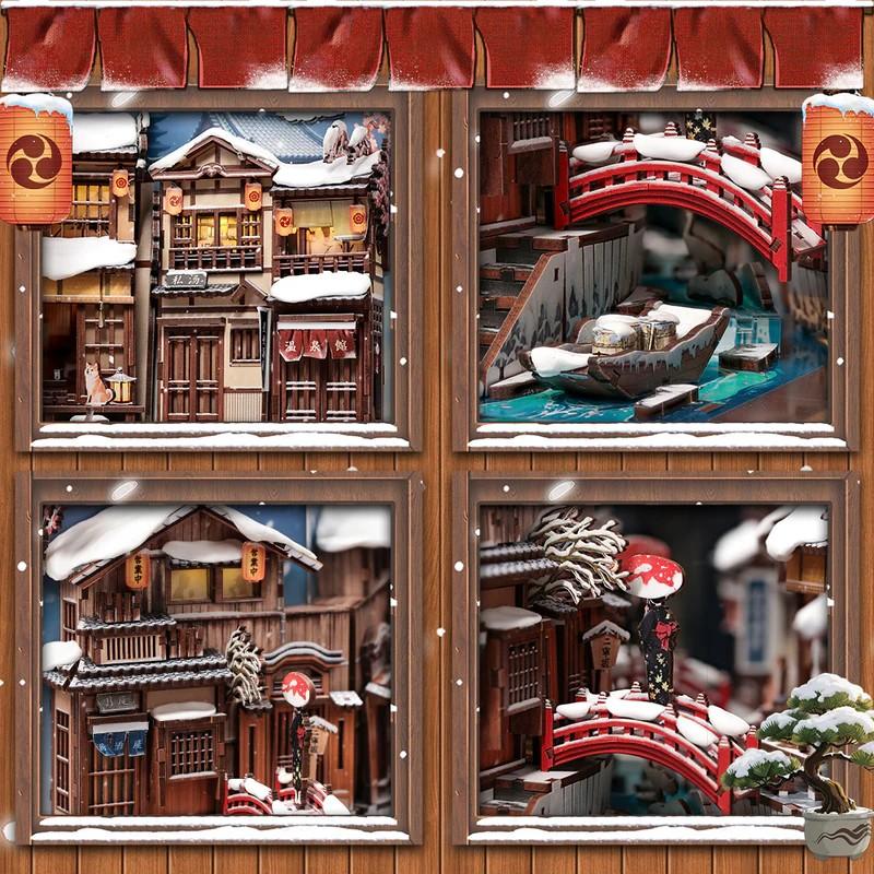 BOOK NOOK KIT - DIY - Murmures de neige à Kyoto- 286pc + Eclairage LED