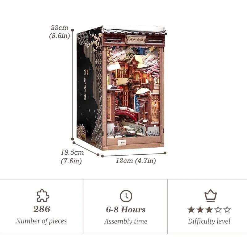 BOOK NOOK KIT - DIY - Murmures de neige à Kyoto- 286pc + Eclairage LED
