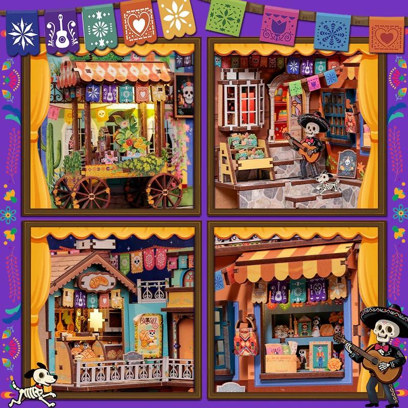 BOOK NOOK KIT - DIY - Plaza de los Muertos - 350pc + Eclairage LED