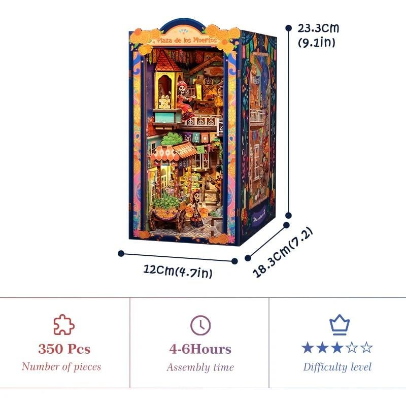 BOOK NOOK KIT - DIY - Plaza de los Muertos - 350pc + Eclairage LED