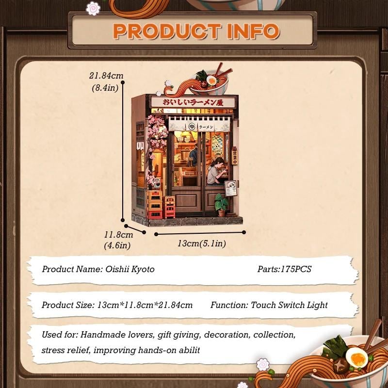 BOOK NOOK KIT - DIY - Oishii Kyoto - 175pc + Eclairage LED