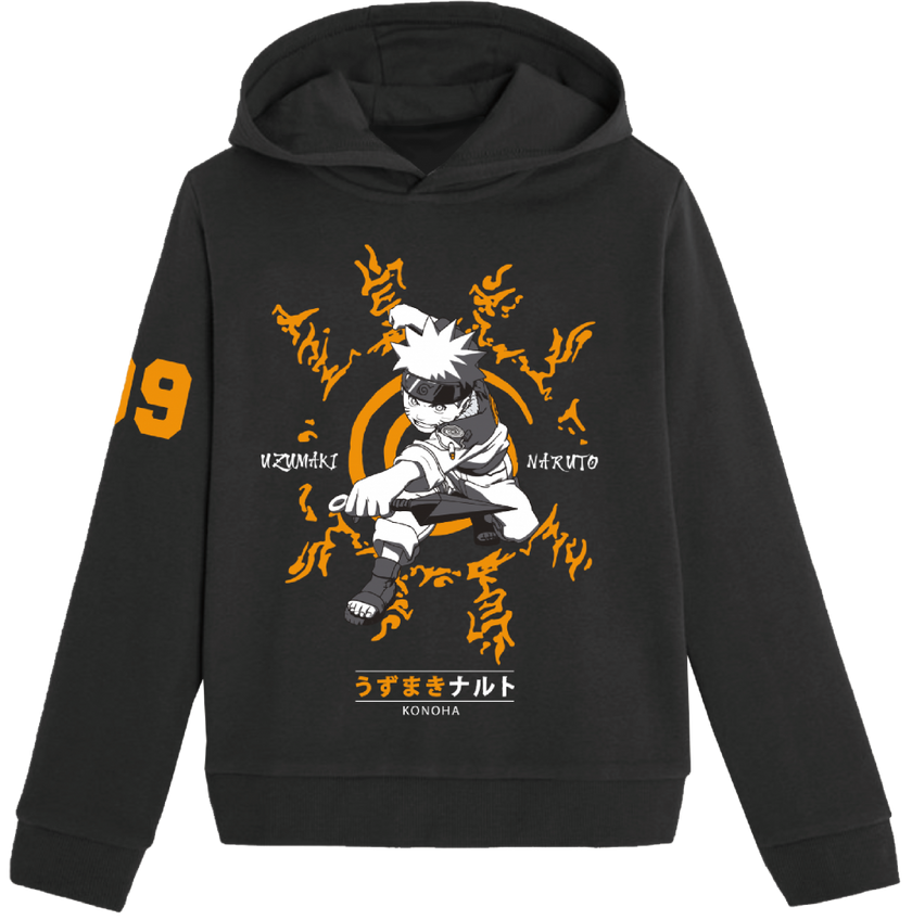 NARUTO - Naruto Uzumaki Konoha - Sweat-Shirt Enfant (8 Ans)