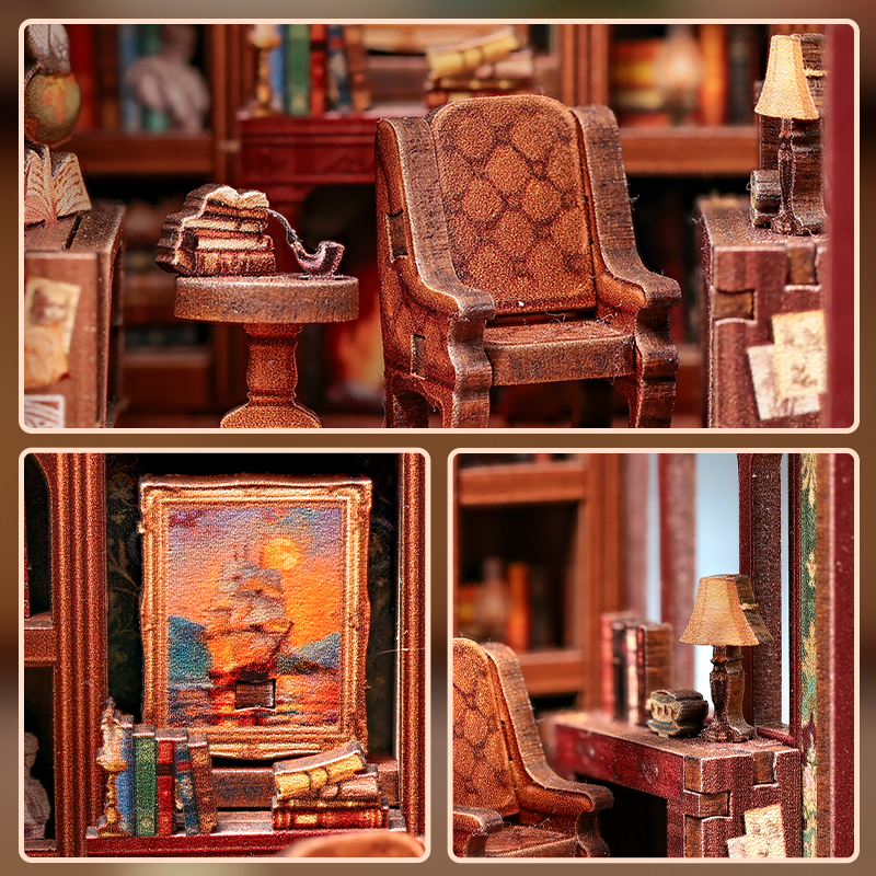 MINI BOOK NOOK KIT - DIY- Salon pour Gentlemen - Avec Aimants