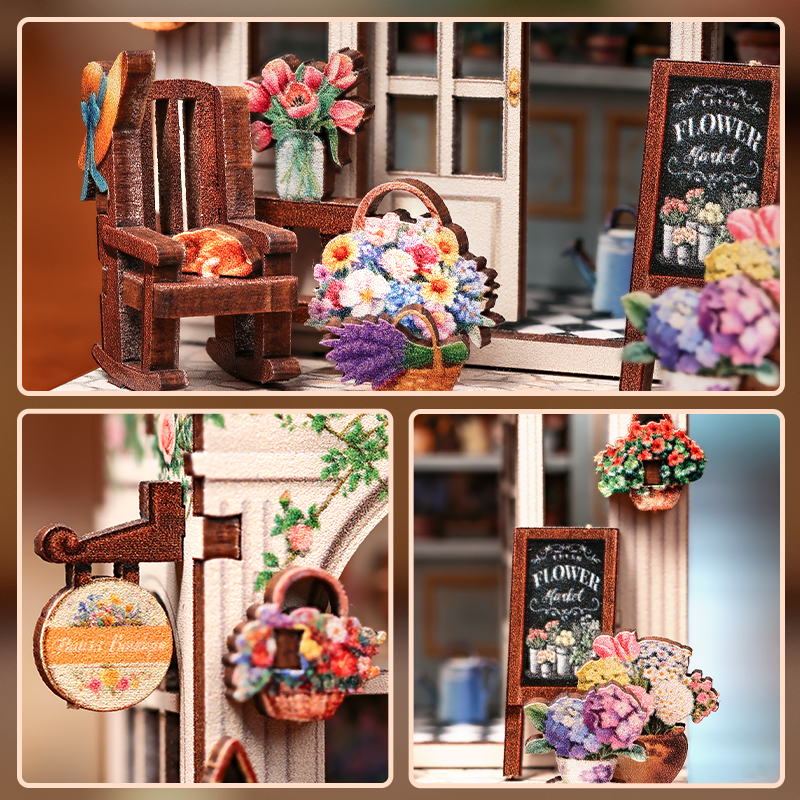 MINI BOOK NOOK KIT - DIY- Boutique de fleur - Avec Aimants