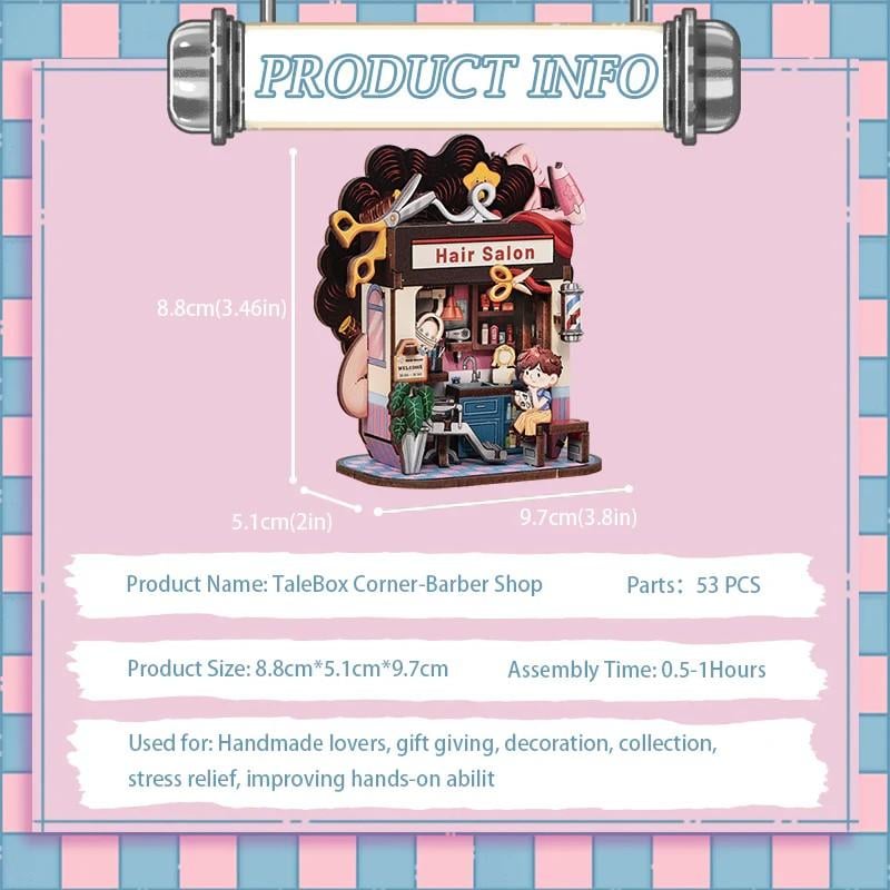 TALEBOX CORNER - Mini House Kit - Salon de coiffure - 53pc