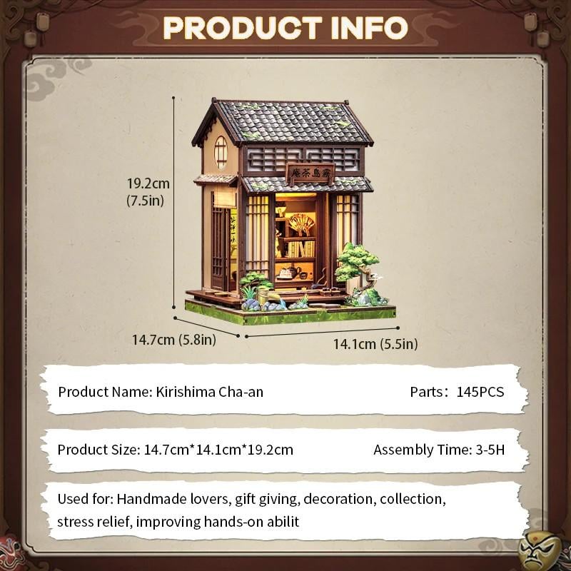 BOOK NOOK KIT - DIY - Kirishima Cha-an - 145pc + Eclairage LED