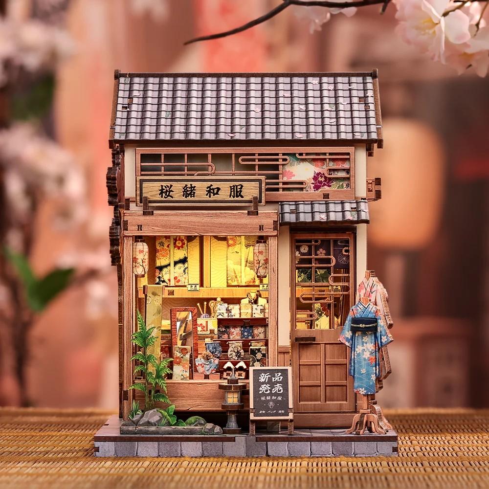 BOOK NOOK KIT - DIY -Boutique de kimonos Sakura- 235pc + Eclairage LED