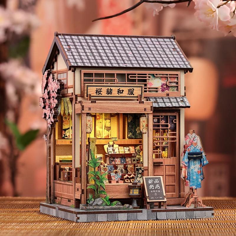 BOOK NOOK KIT - DIY -Boutique de kimonos Sakura- 235pc + Eclairage LED