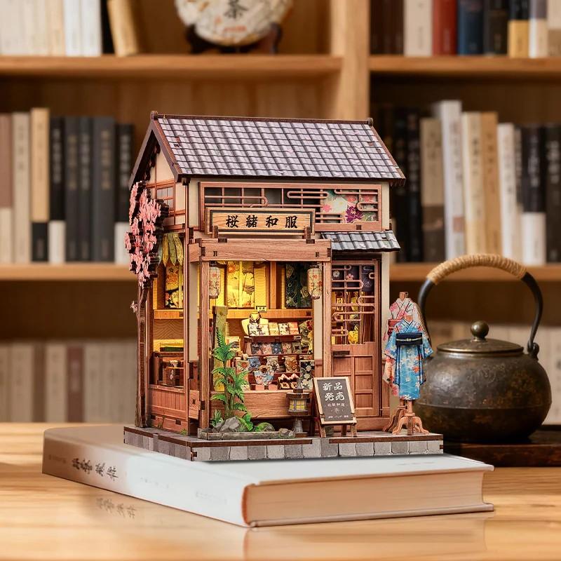 BOOK NOOK KIT - DIY -Boutique de kimonos Sakura- 235pc + Eclairage LED