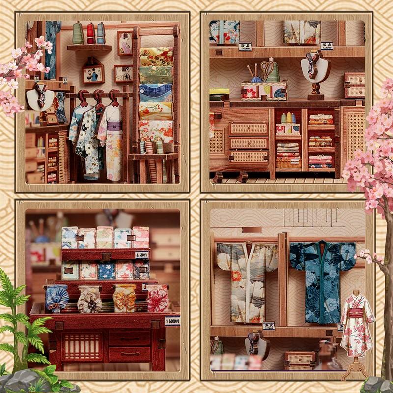 BOOK NOOK KIT - DIY -Boutique de kimonos Sakura- 235pc + Eclairage LED
