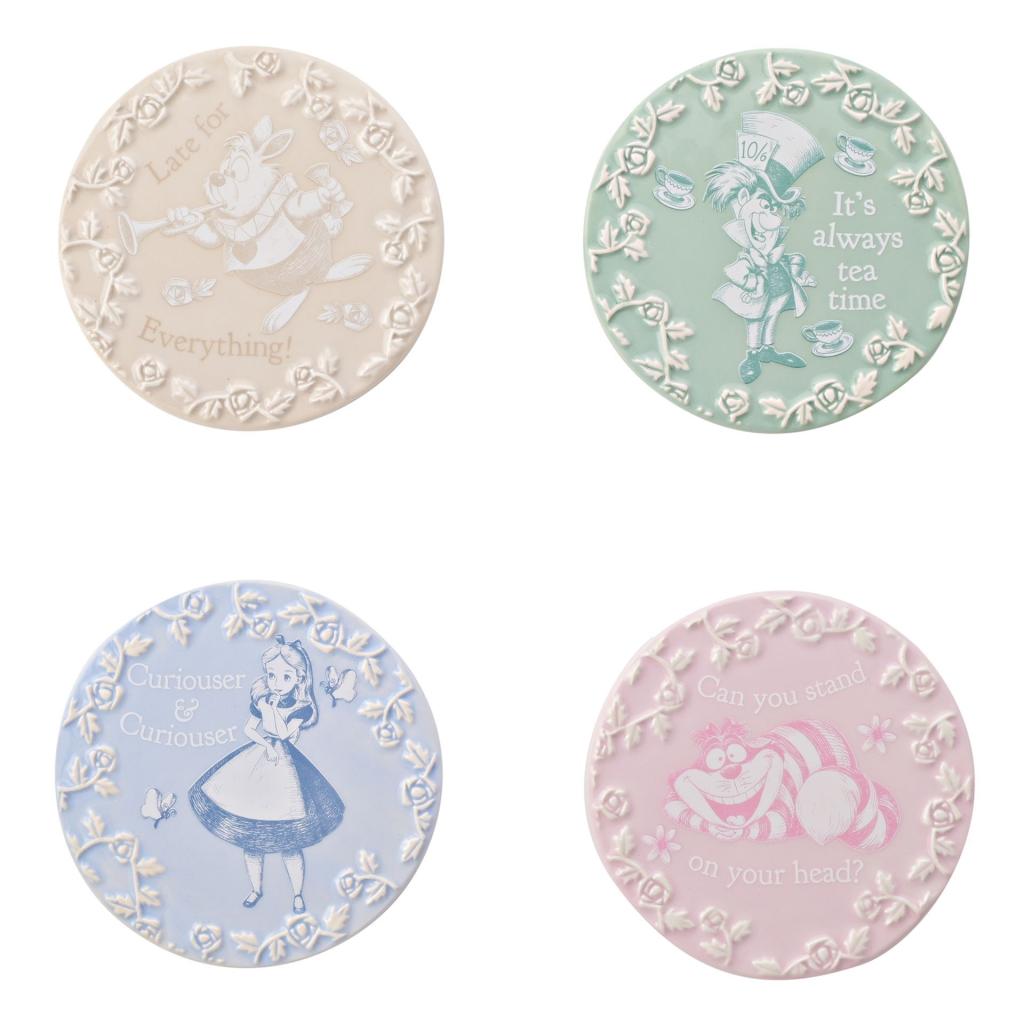 ALICE AUX PAYS DES MERVEILLES - Lot de 4 Sous Verres