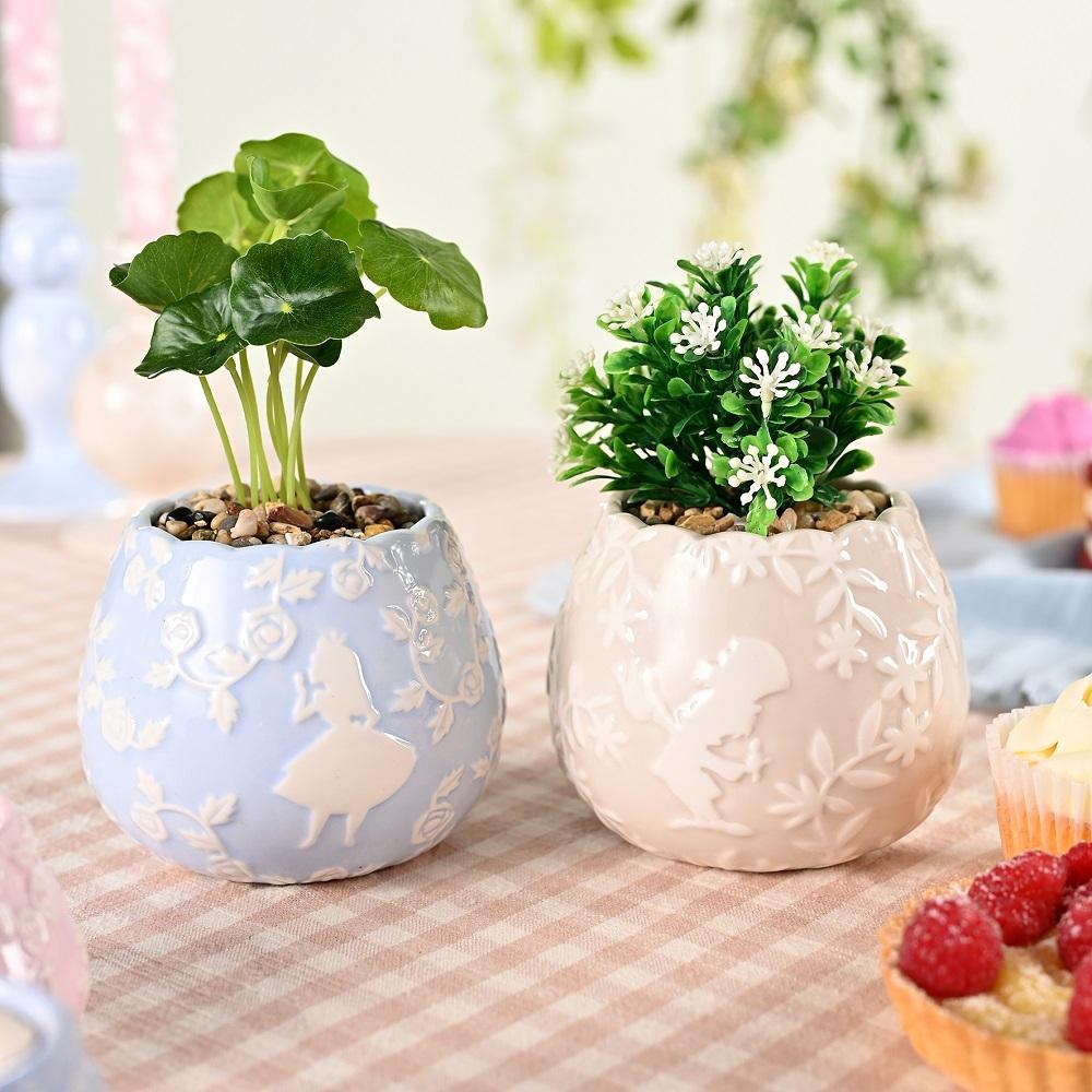 ALICE AUX PAYS DES MERVEILLES - Duo - 2 Mini Pots + Fausses Plantes
