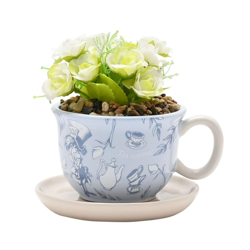 ALICE AUX PAYS DES MERVEILLES - Tasse Décorative + Fausse Plante