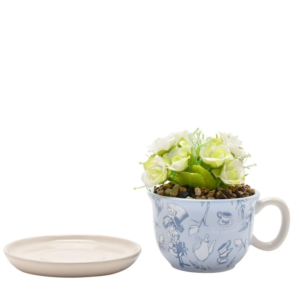 ALICE AUX PAYS DES MERVEILLES - Tasse Décorative + Fausse Plante