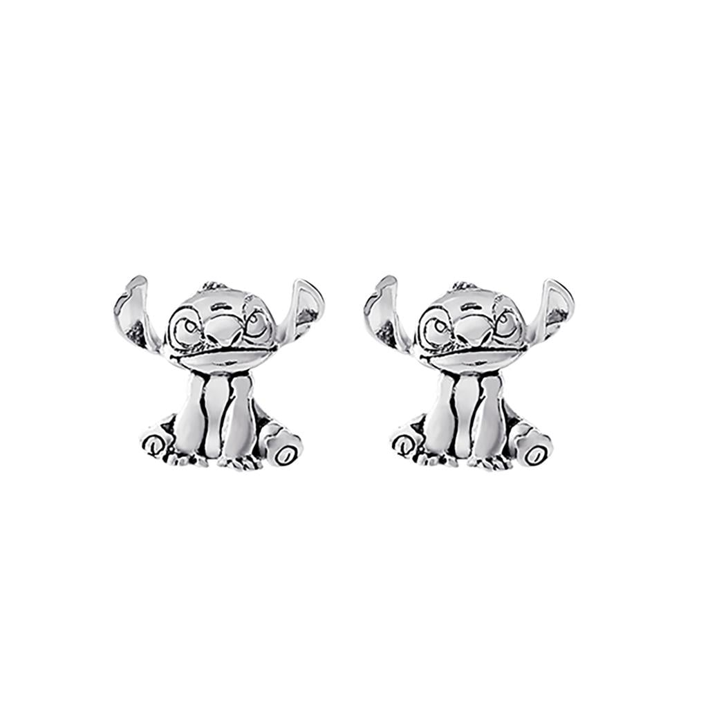 STITCH - Silver - 1 Paire de Clous d'Oreilles - Laiton Plaqué Argent