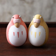 LE GARCON ET LE HERON - Perruches Rouge & Jaune - 2 Figurine 7.6cm