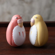 LE GARCON ET LE HERON - Perruches Rouge & Jaune - 2 Figurine 7.6cm