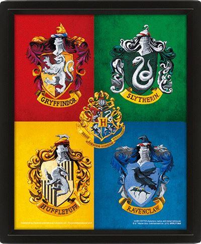 HARRY POTTER - Blasons Colorés - Poster lenticulaire 3D 26x4cm