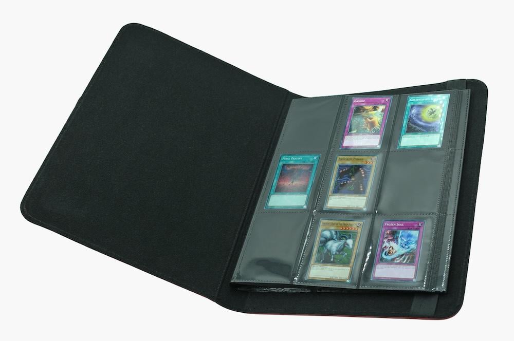 EVORETRO - Classeur cartes rég. 9 poches 360 cartes a/ élastique Rouge