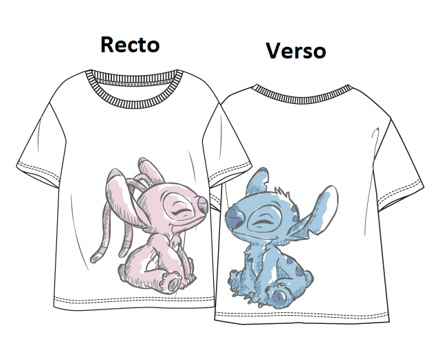 LILO & STITCH - Stitch & Angel - T-Shirt Unisex Blanc (XL)