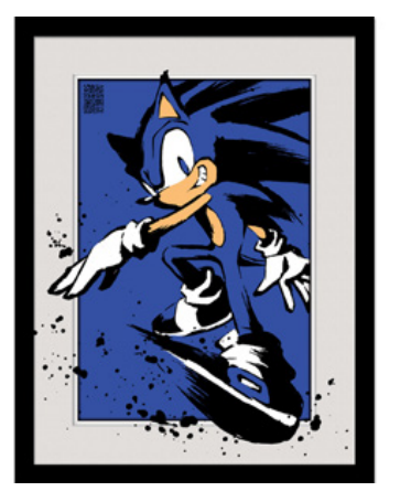 SONIC - Splatter - Impression encadrée 30x40cm