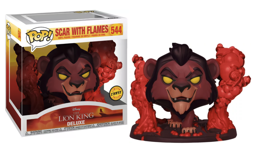 LE ROI LION - POP Deluxe N° 544 - Scar avec flammes avec Chase