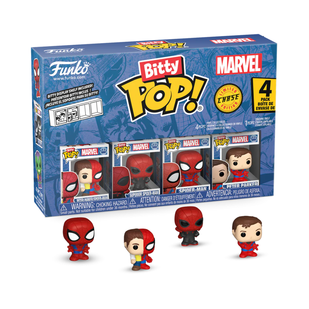 SPIDER-MAN - Bitty Pop 4 Pack 2.5cm - Parker Split