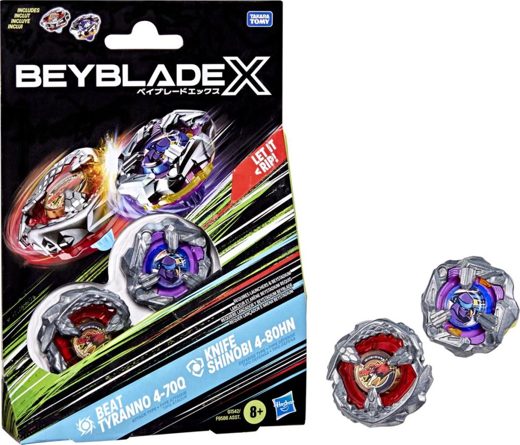 BEYBLADE X - Beat Tyranno 4-70Q & Knife Shinobi 4-80HN Dual Pack