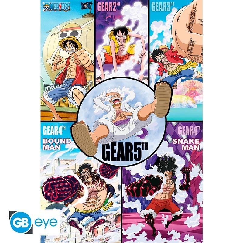 ONE PIECE - Historique des Gears - Poster 91x61cm