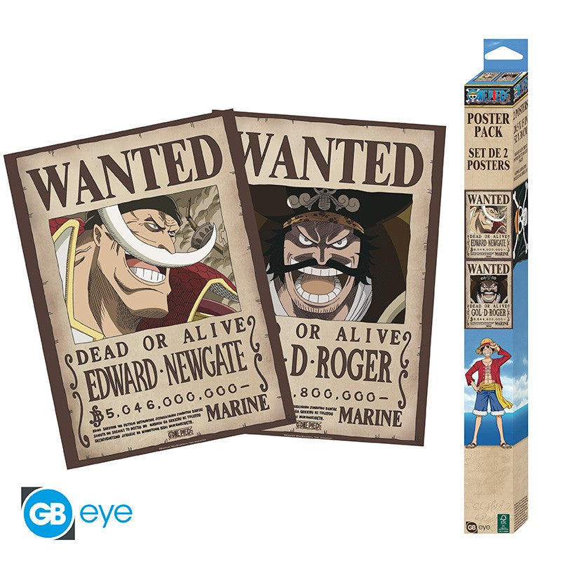 ONE PIECE - Wanted Roger & Barbe Blanche - Set de 2 posters '52x38'
