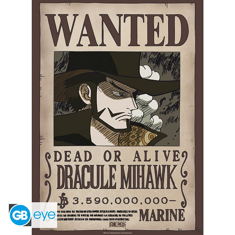 ONE PIECE - Wanted Mihawk & Crocodile - Set de 2 posters '52x38'