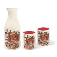 JAPANESE STYLE - Burgerzilla - Set de 2 mugs à Sake + bouteille à sake