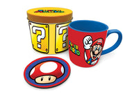SUPER MARIO - Let's go - Box métal, mug & sous verre
