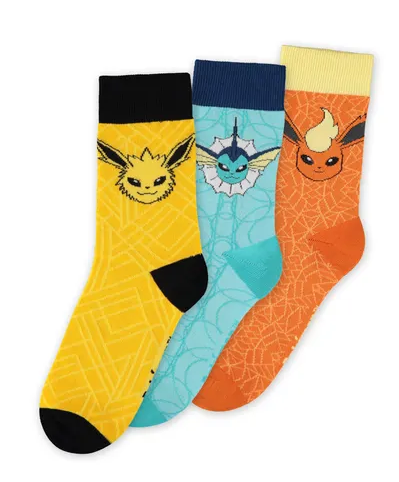 POKEMON - Evoli Evolution - Pack de 3 paires de chaussettes (T35-38)