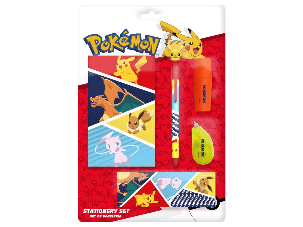 POKEMON - Set de Papeterie avec un Bloc-note - 5pc
