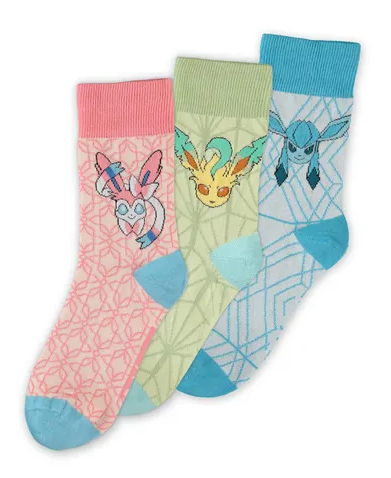 POKEMON - Evoli Evolution II -Pack de 3 paires de chaussettes (T43-46)