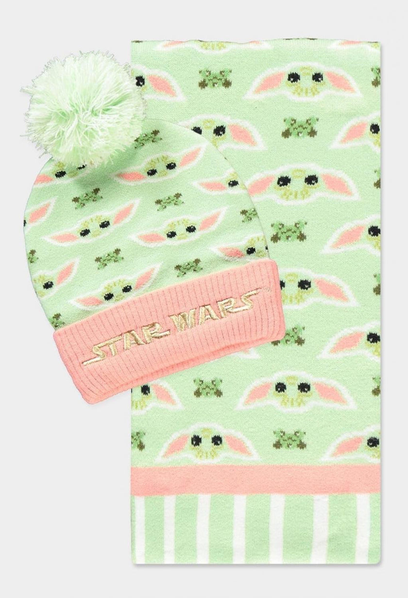 STAR WARS - Grogu Pink & Green - Gift set bonnet & écharpe