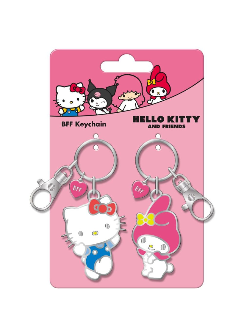 HELLO KITTY & MY MELODY - Set de 2 Portes-Clé BFF en Métal