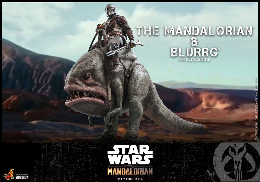 STAR WARS - Mandalorian & Blurrg - Pack de 2 figurines 37cm