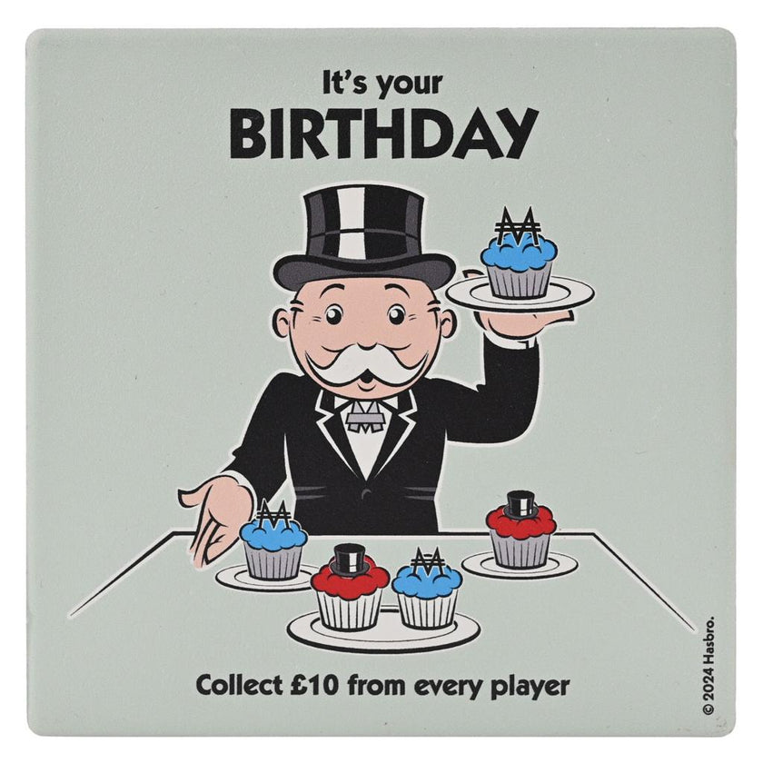 MONOPOLY - It's your Birthday - Sous Verre Carré en Céramique