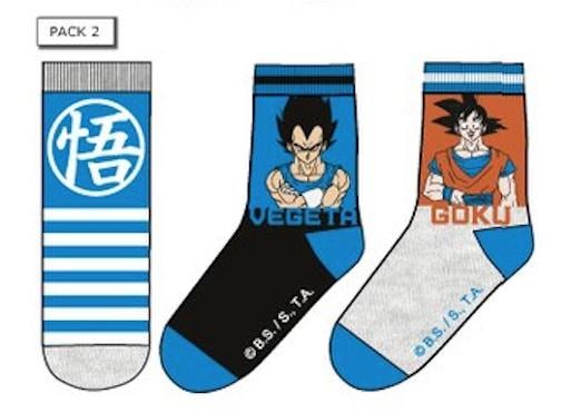 DRAGON BALL - Pack de 3 Chausettes Vegeta/Goku (T31/34)